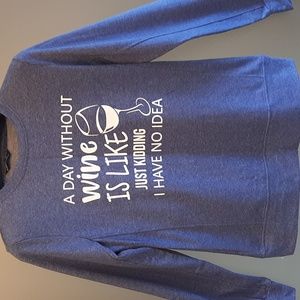 Lilicloth Graphic long sleeve t-shirt.  Never worn. Large. Blue. Wine st…